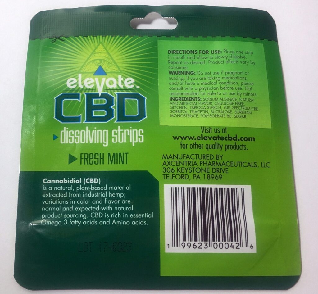 elevate cbd strips