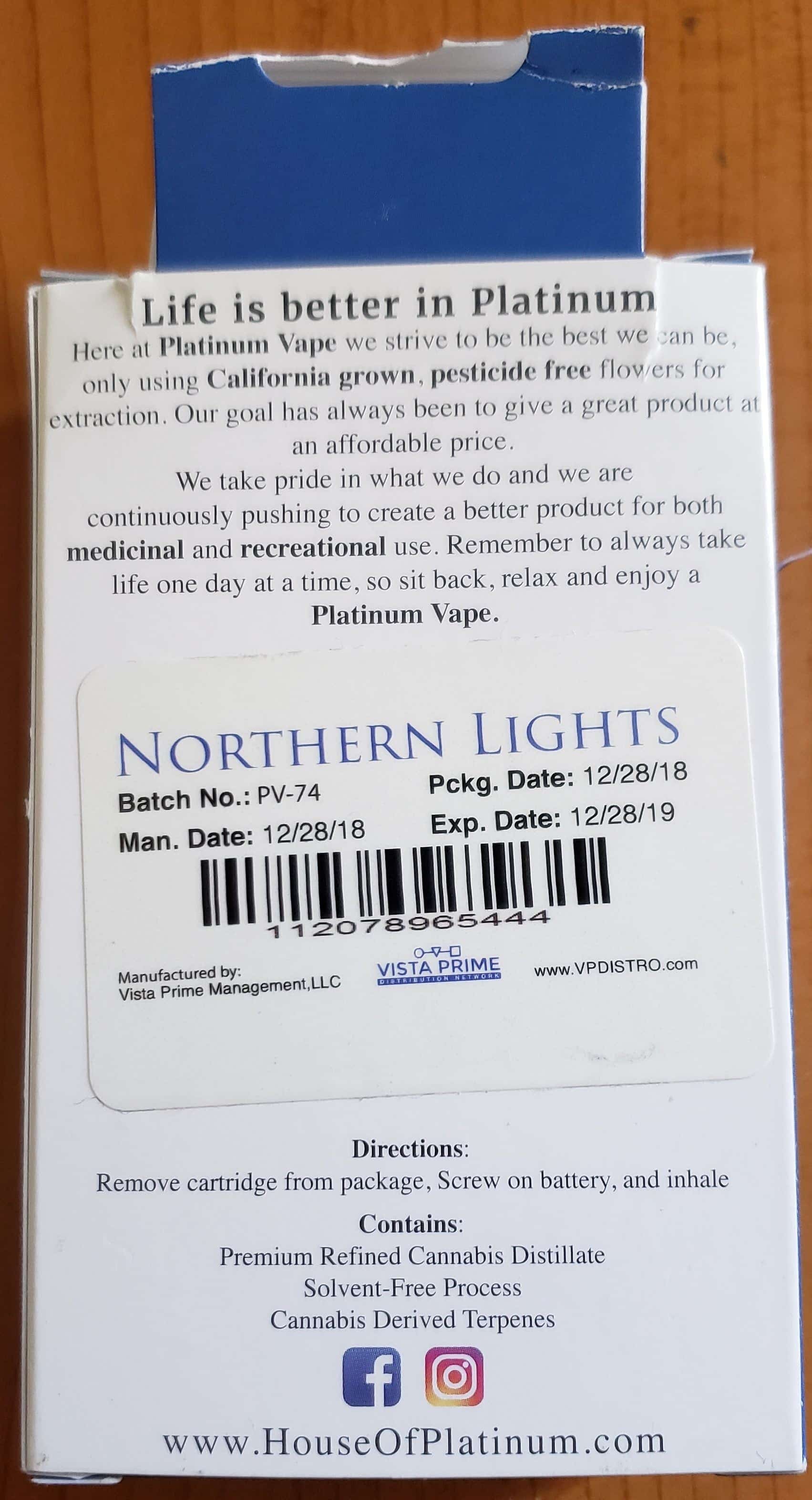 Platinum Vape Label