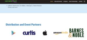 Logos of the distribution and event partners with cannabis and tech today