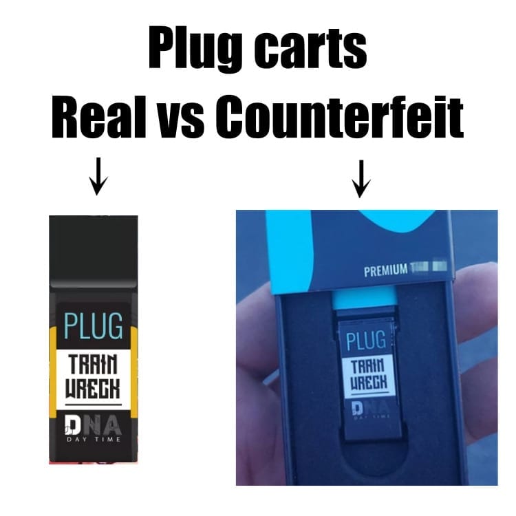 Plug cart real vs counterfeit