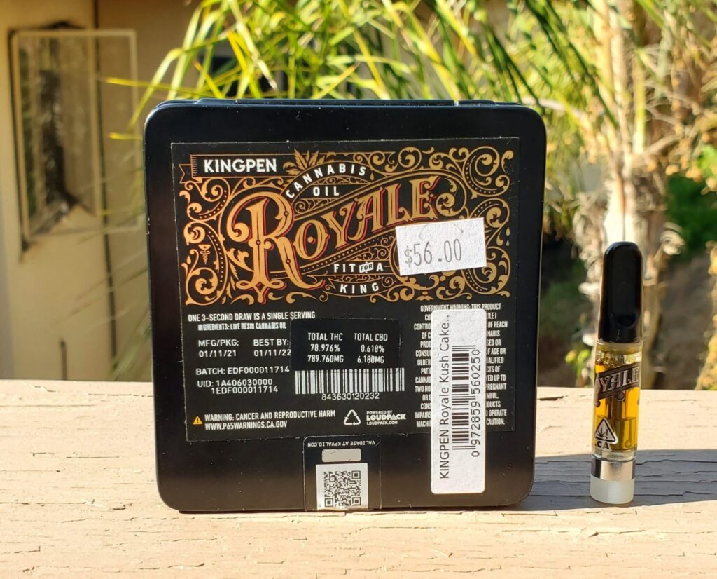 kingpen live resin back of box