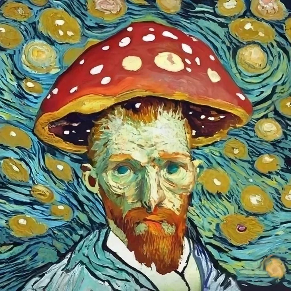 Van Gogh shroom hat