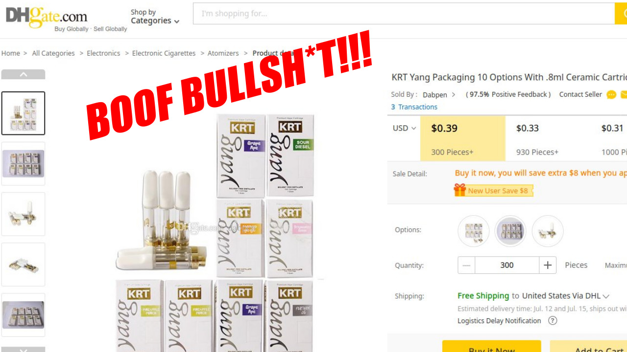 KRT Vape Carts Are Fakes : Nothing But Packaging