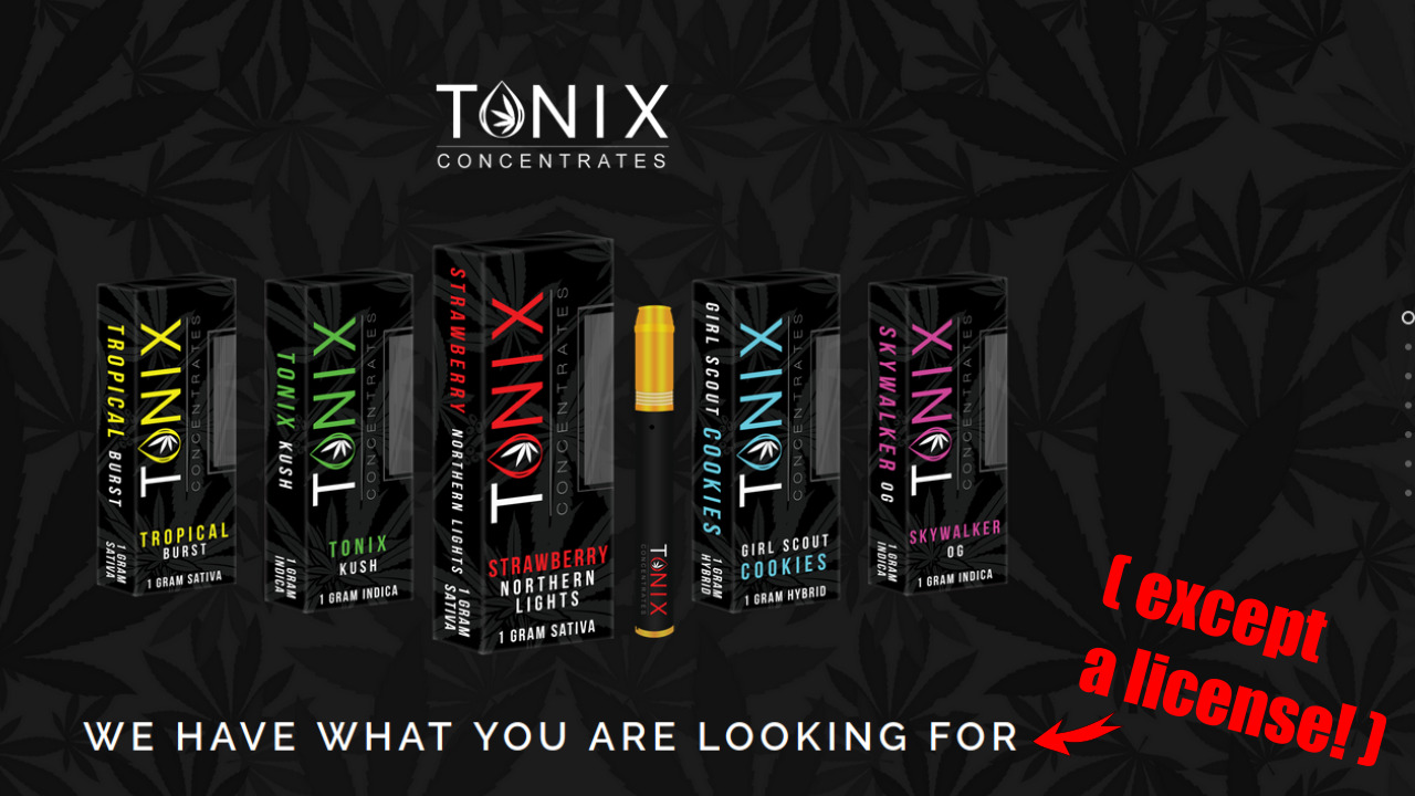 Tonix Concentrates: No License, No Regulation, No Information!