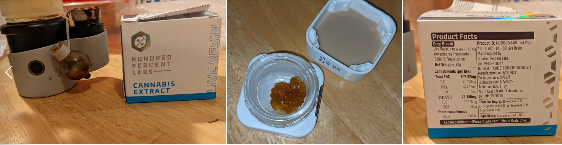 Hundred Percent Labs Live Resin Concentrate Review – Awesome!